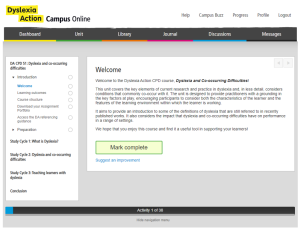 Screenshot of Campus Online platform